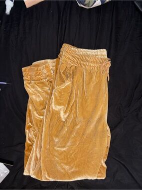 Tan Velour Jogger Bottoms